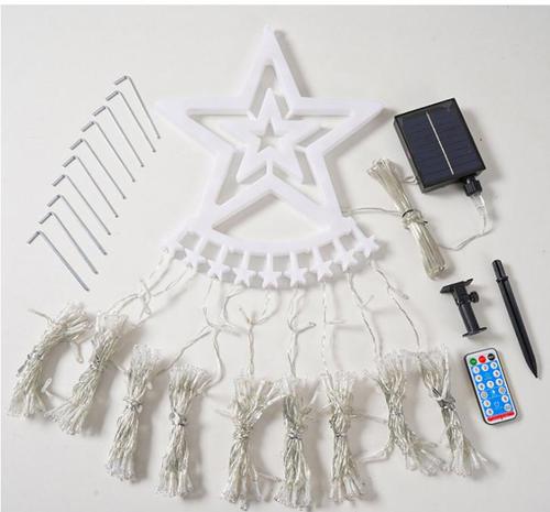 1 set Waterfall LED string Lights with remote control, solar panel and five-pointed stars for Christmas decoration
1 set Waterfall LED string Lights with remote control, solar panel and five-pointed stars for Christmas decoration