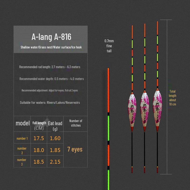 High Sensitivity Reed Float Set for Carp Fishing - Eye-Catching Black Pit Design 1 piece No. 1
High Sensitivity Reed Float Set for Carp Fishing - Eye-Catching Black Pit Design 1 piece No. 1