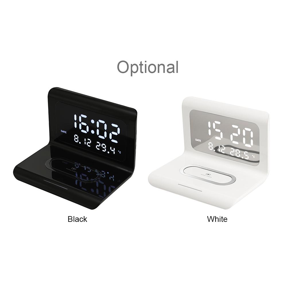 10W Wireless r Pad and Alarm Clock 8mm Sensing Distance Wireless Charging Stand with Thermometer Calendar Time Display Charging Station Compa
10W Wireless r Pad and Alarm Clock 8mm Sensing Distance Wireless Charging Stand with Thermometer Calendar Time Display Charging Station Compa
