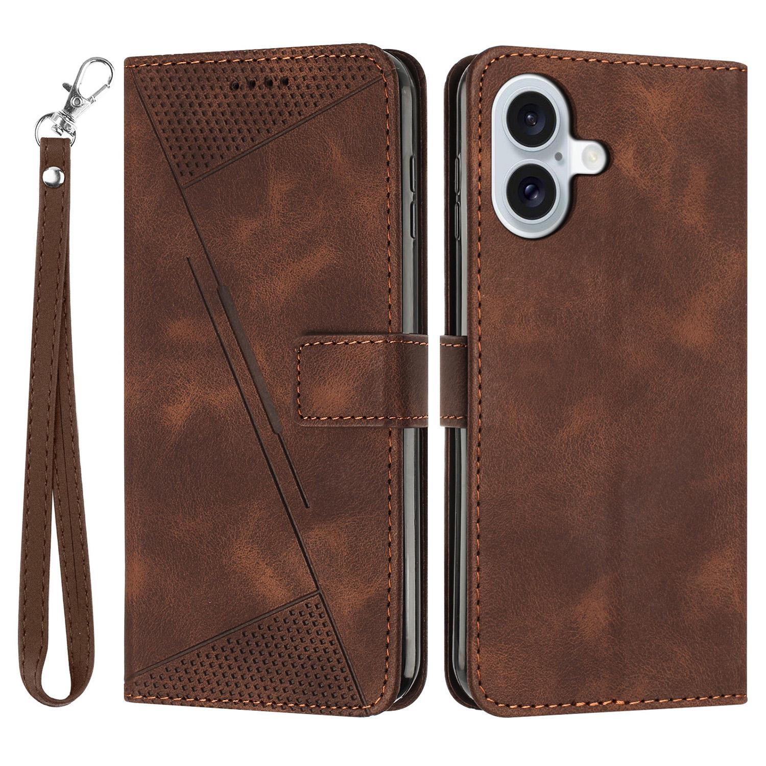 For iPhone 16 Case Triangle Pattern PU Leather+TPU Phone Cover Phone Cover Hand Strap Stand 
For iPhone 16 Case Triangle Pattern PU Leather+TPU Phone Cover Phone Cover Hand Strap Stand