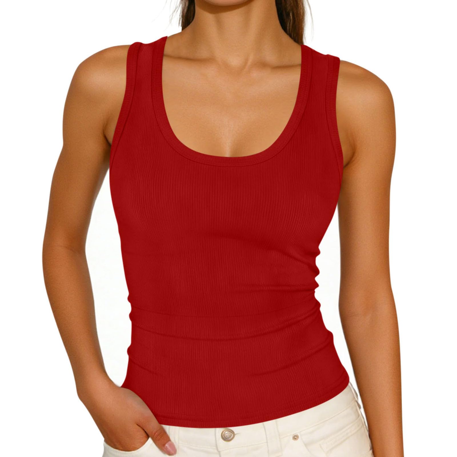 Women’s Ribbed Knit Tank Top Sleeveless Fitted Scoop Neck Basic Casual Stretch Shirt for Everyday Wear XL красный
Women’s Ribbed Knit Tank Top Sleeveless Fitted Scoop Neck Basic Casual Stretch Shirt for Everyday Wear XL красный