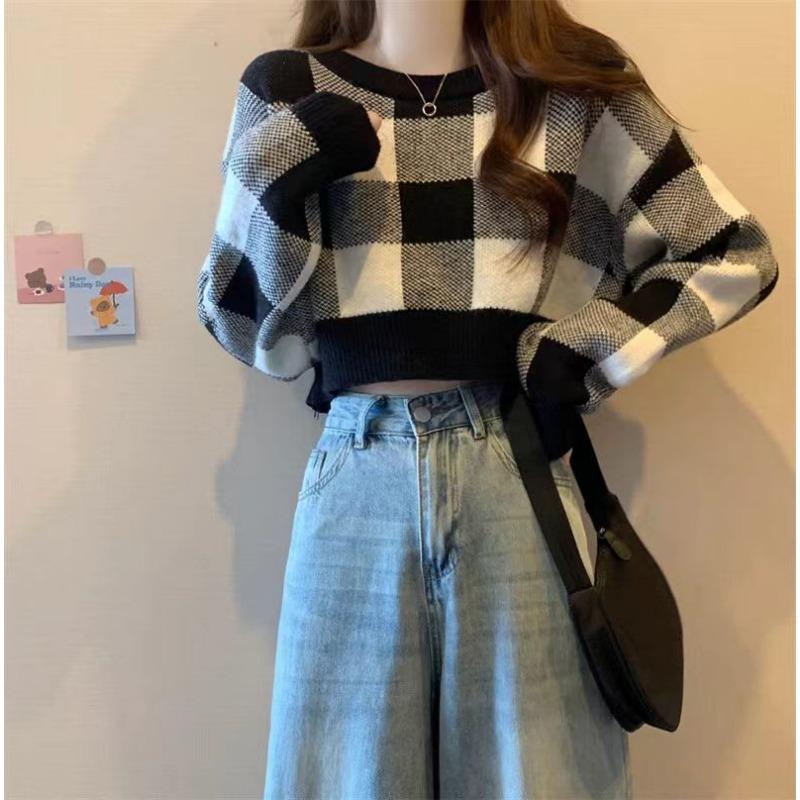 Осень и зима новый клетчатый короткий вязаный свитер женский с высокой талией универсальный и тонкий талию мягкий восковой свитер топ женский average size чёрный
Осень и зима новый клетчатый короткий вязаный свитер женский с высокой талией универсальный и тонкий талию мягкий восковой свитер топ женский average size чёрный