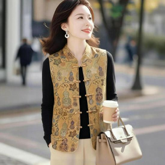 New Chinese Style Embroidered Vest for Women - Stylish Spring & Autumn Cardigan for Middle-Aged & Elderly 5XL жовтий
New Chinese Style Embroidered Vest for Women - Stylish Spring & Autumn Cardigan for Middle-Aged & Elderly 5XL жовтий