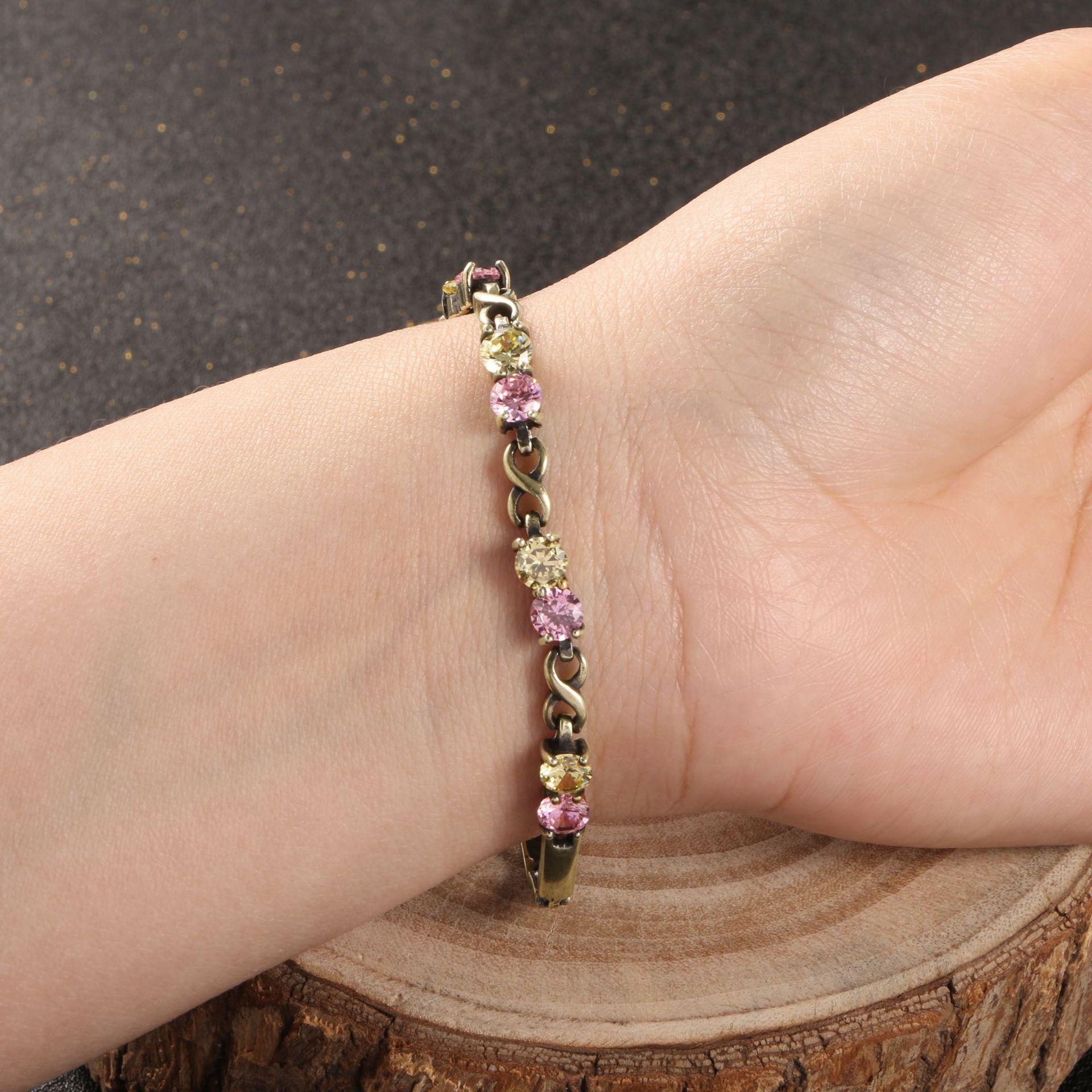 Retro Yellow Bracelet with Purple and Green Diamonds Vintage Trendy Women Jewelry
Retro Yellow Bracelet with Purple and Green Diamonds Vintage Trendy Women Jewelry