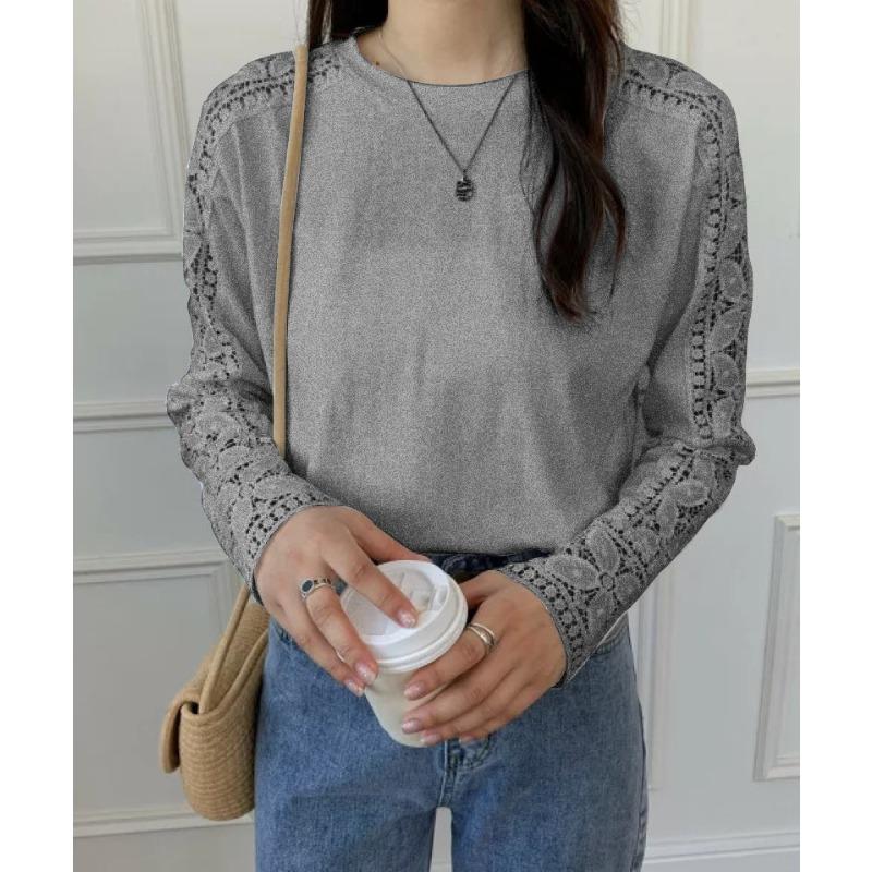 Хорошее качество осень зима японский корейский однотонный кружевной пуловер круглый вырез свободная футболка с длинными рукавами для женщин One size серый
Хорошее качество осень зима японский корейский однотонный кружевной пуловер круглый вырез свободная футболка с длинными рукавами для женщин One size серый
