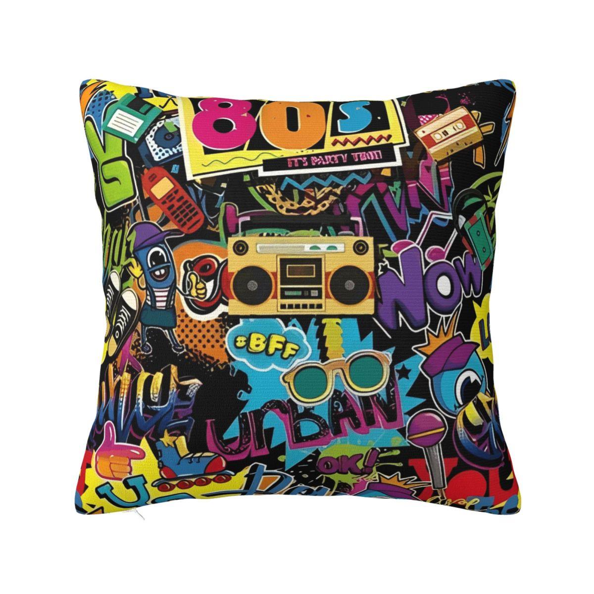 Retro 80 90s Pillow Case Graffiti Music Cushion Cover Fashion Zipper Decorative Pillowcase for Home 4545cm 30x30cm 12x12in
Retro 80 90s Pillow Case Graffiti Music Cushion Cover Fashion Zipper Decorative Pillowcase for Home 4545cm 30x30cm 12x12in