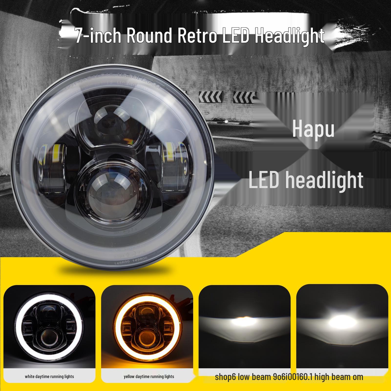 7-inch LED Angel Eye Headlight Assembly for JEEP Wrangler & Hummer - Super Bright Modified Motorcycle Headlight Aluminum Alloy
7-inch LED Angel Eye Headlight Assembly for JEEP Wrangler & Hummer - Super Bright Modified Motorcycle Headlight Aluminum Alloy