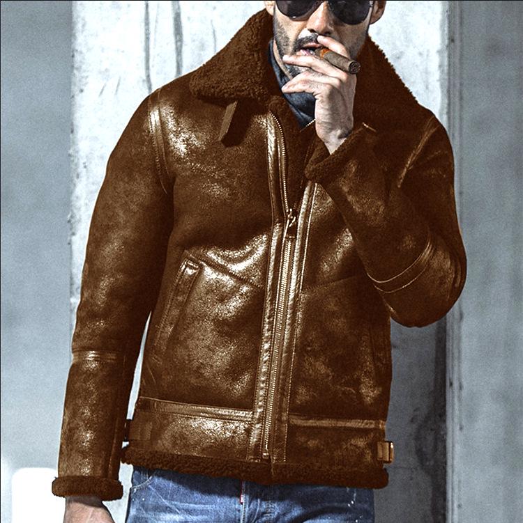 Men s Winter Faux Leather Jacket with Lambswool Lining - Multi-color Options XL хакі
Men s Winter Faux Leather Jacket with Lambswool Lining - Multi-color Options XL хакі