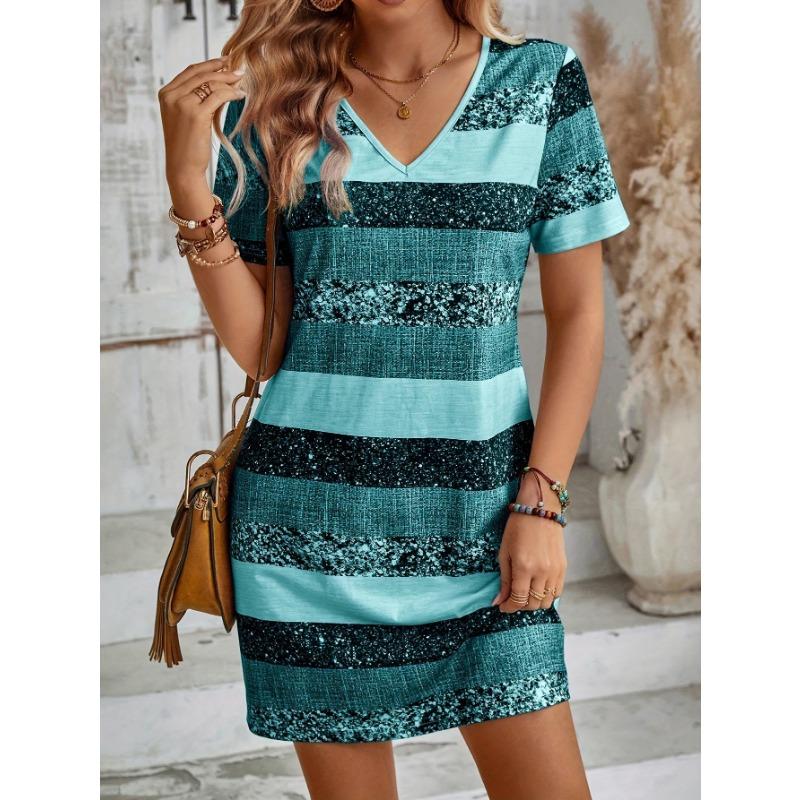 Европа и США поп-ап мода полосатые принтованные платья XL зелёный
Европа и США поп-ап мода полосатые принтованные платья XL зелёный