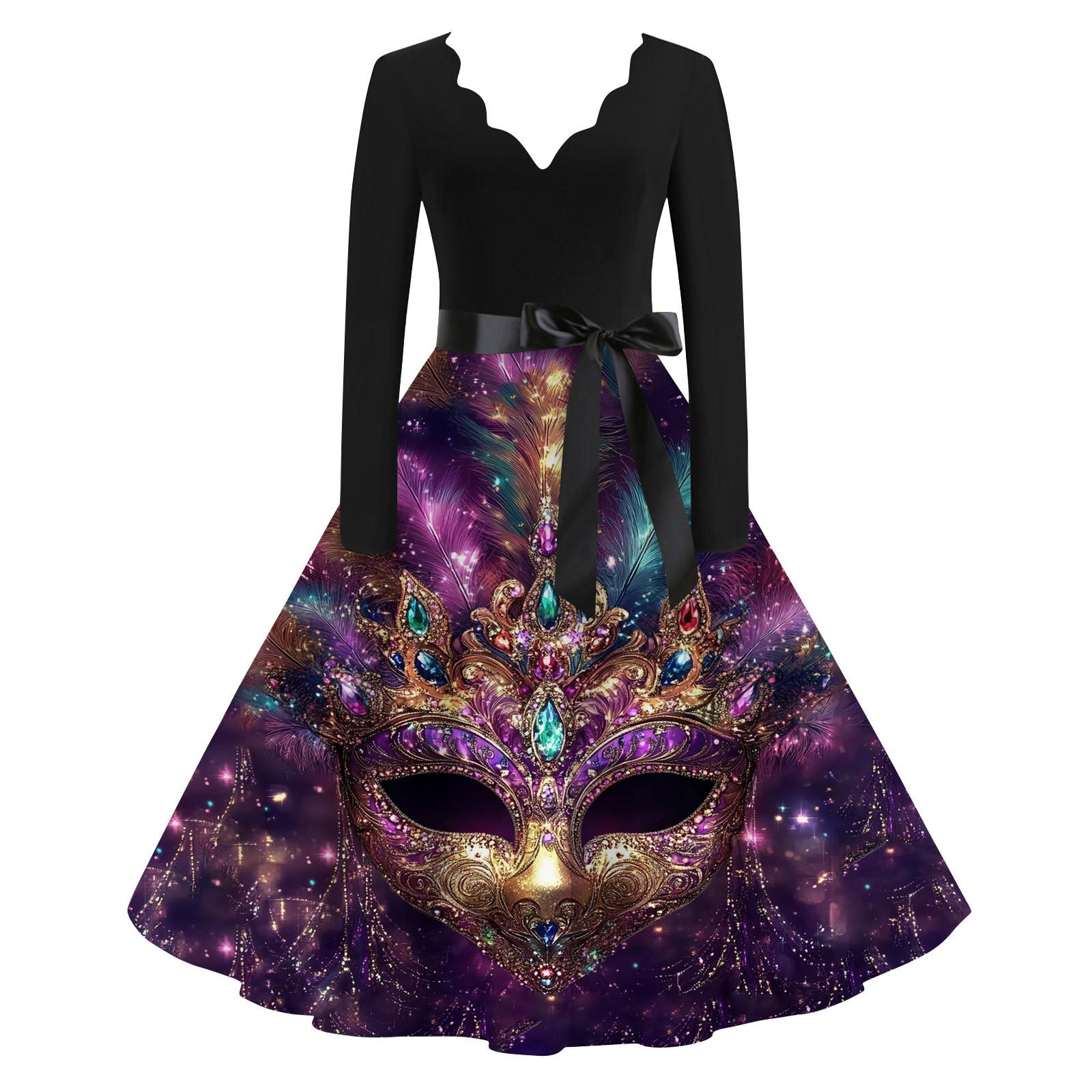 Женское повседневное модное платье с V-образным вырезом и длинным рукавом с карнавальным принтом в винтажном стиле XXL
Женское повседневное модное платье с V-образным вырезом и длинным рукавом с карнавальным принтом в винтажном стиле XXL