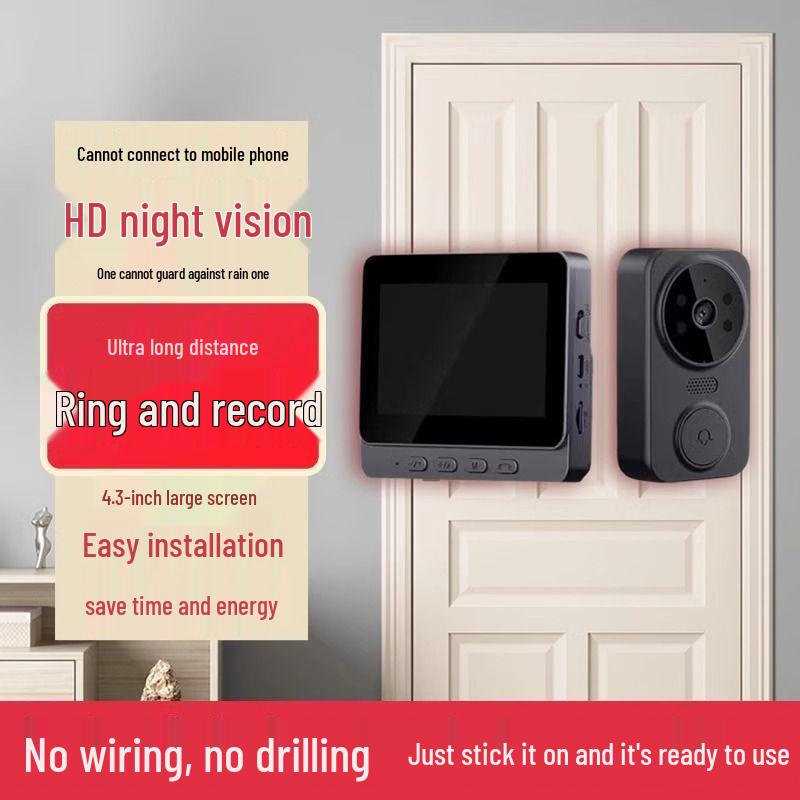 Wireless Video Doorbell with Display and Intercom, No WiFi Needed, Includes Reminder, Camera, and Night Vision
Wireless Video Doorbell with Display and Intercom, No WiFi Needed, Includes Reminder, Camera, and Night Vision