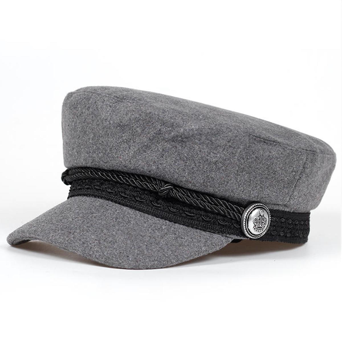 Fashion Women Crown buckle lace Army Cap Spring Autumn Sailor Hats Black Ladies Beret Caps Men Flat Top Captain Military Caps сірий
Fashion Women Crown buckle lace Army Cap Spring Autumn Sailor Hats Black Ladies Beret Caps Men Flat Top Captain Military Caps сірий