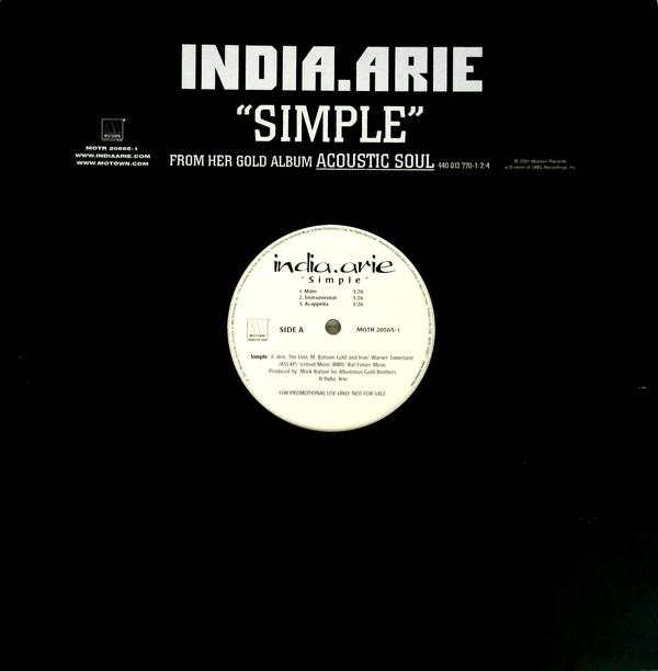 12inch Record INDIA.ARIE - Simple MOTR205651 Motown 2001 US Soul/Funk Used 
12inch Record INDIA.ARIE - Simple MOTR205651 Motown 2001 US Soul/Funk Used