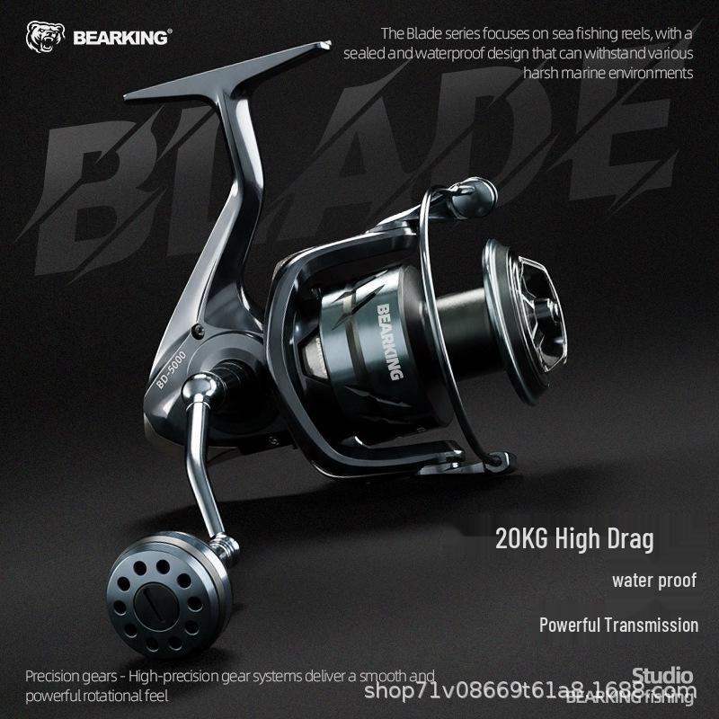 Bear King Blade Saltwater Fishing Reel: Sealed Design, Large Drag, Smooth for Rock and Boat Fishing. Model 1000 - Deep Cup
Bear King Blade Saltwater Fishing Reel: Sealed Design, Large Drag, Smooth for Rock and Boat Fishing. Model 1000 - Deep Cup