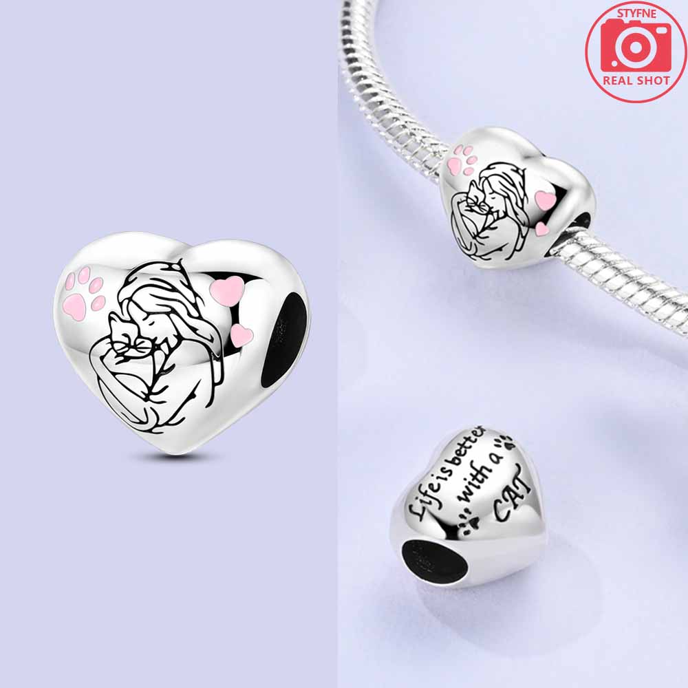 Authentic copper Pink Zircon Hollow Out Heart Engraved Girl with Cat Hug Dog Paws Bead Compatible With Bracelets Jewellery Diy Accessories
Authentic copper Pink Zircon Hollow Out Heart Engraved Girl with Cat Hug Dog Paws Bead Compatible With Bracelets Jewellery Diy Accessories