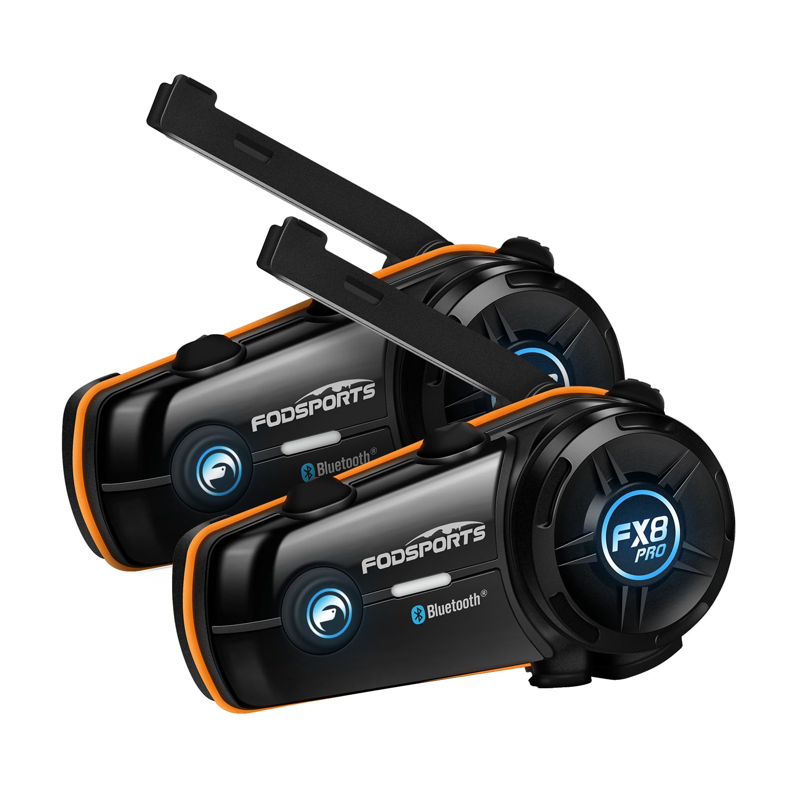 FODSPORTS FX8 PRO Мотоциклетный Слушайте музыку во время Поддерживает 10 одновременных Улучшенный динамик Автоматическое подключение Тройной шум 2000м Связь чёрный