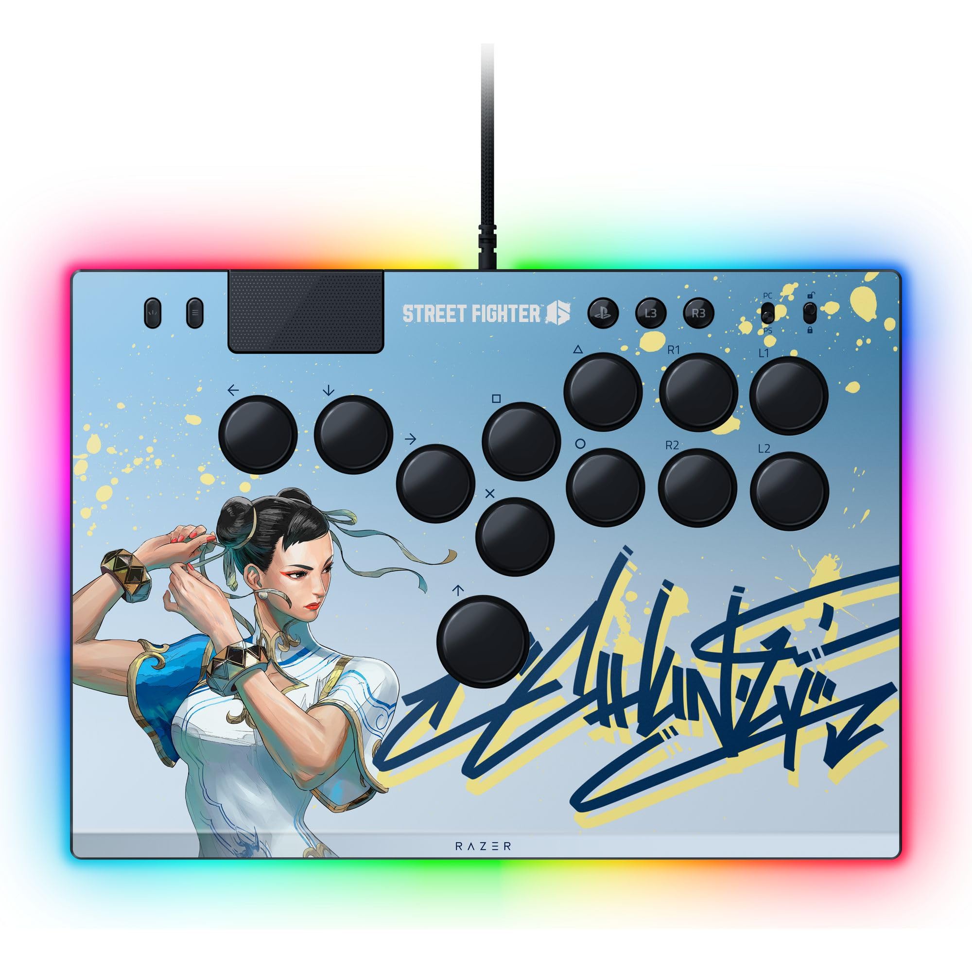 Razer Kitsune SF6 Edition з ліцензією PlayStation для ПК Тонкий аркадний безважільний контролер Тонкий тонкий лінійний оптичний комутатор із високою чутливістю
Razer Kitsune SF6 Edition з ліцензією PlayStation для ПК Тонкий аркадний безважільний контролер Тонкий тонкий лінійний оптичний комутатор із високою чутливістю