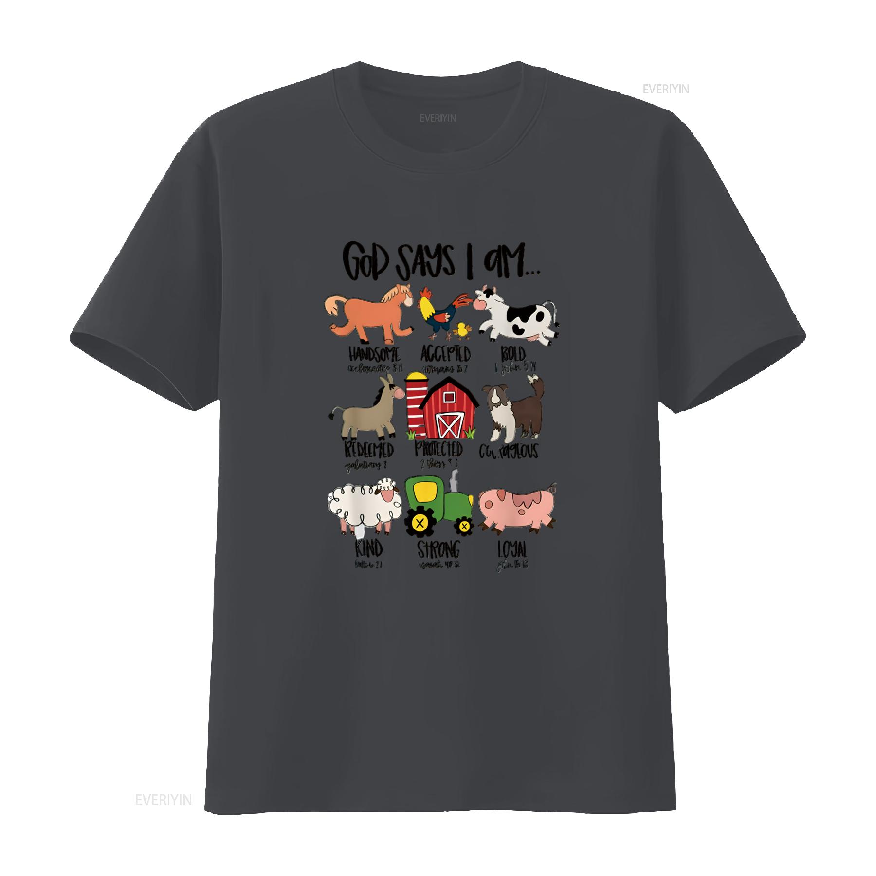 God Says I Am Animals Bible Verse Farmer Womens To Cool T Shirt for Women Soft Cotton Top with Funky Design vintage Washed 4XL
God Says I Am Animals Bible Verse Farmer Womens To Cool T Shirt for Women Soft Cotton Top with Funky Design vintage Washed 4XL