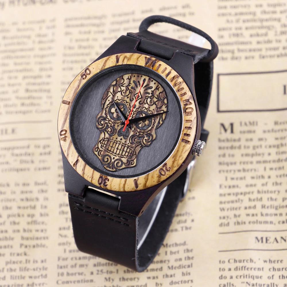 Carving Skull Patterns Cool Skeleton Quartz Belt Wooden Watch Trendy and Personalized Design for Men s Business Leisure Watches
Carving Skull Patterns Cool Skeleton Quartz Belt Wooden Watch Trendy and Personalized Design for Men s Business Leisure Watches