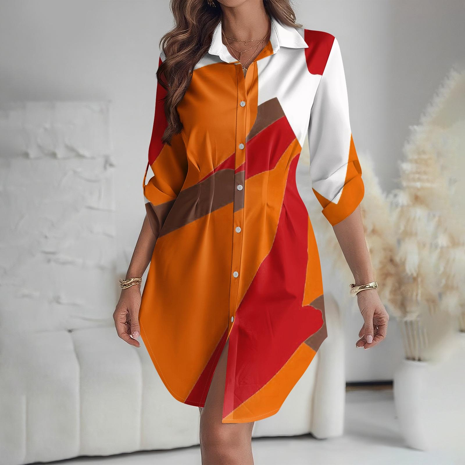 Женское платье свободного кроя с V-образным вырезом и длинными рукавами, с принтом, платье-рубашка для работы XXL
Женское платье свободного кроя с V-образным вырезом и длинными рукавами, с принтом, платье-рубашка для работы XXL