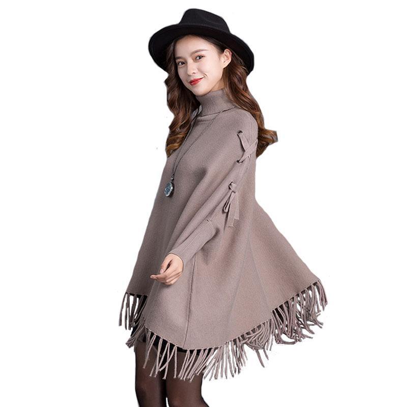 Свитер с высоким воротником, женский пуловер на осень и зиму, новая корейская версия, свободный вязаный свитер с кисточками, куртка-накидка One Size хаки
Свитер с высоким воротником, женский пуловер на осень и зиму, новая корейская версия, свободный вязаный свитер с кисточками, куртка-накидка One Size хаки