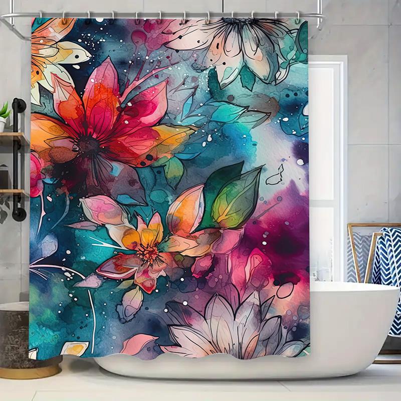 Watercolor Floral Shower Curtain Bathroom Decor Waterproof Fabric Bright Colorful Design For Home Bathrooms W60H190(CM)-1 Pcs
Watercolor Floral Shower Curtain Bathroom Decor Waterproof Fabric Bright Colorful Design For Home Bathrooms W60H190(CM)-1 Pcs