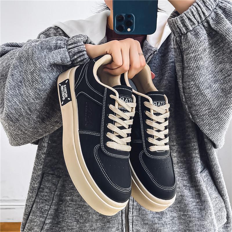 ins youth low-top sports board shoes thick-soled heightening leather surface casual street flat shoes 44 чорний
ins youth low-top sports board shoes thick-soled heightening leather surface casual street flat shoes 44 чорний