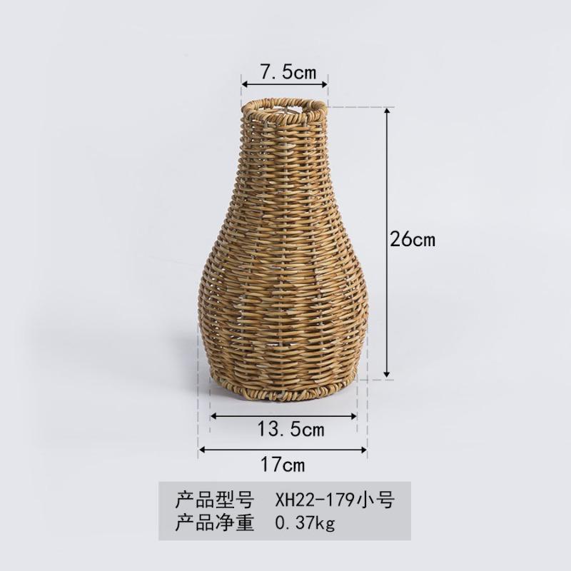 Hand-woven retro creative imitation rattan floor-to-ceiling vase, simple interior decoration, balcony coffee table flower arrangement flower tube Xh22-179 small size
Hand-woven retro creative imitation rattan floor-to-ceiling vase, simple interior decoration, balcony coffee table flower arrangement flower tube Xh22-179 small size