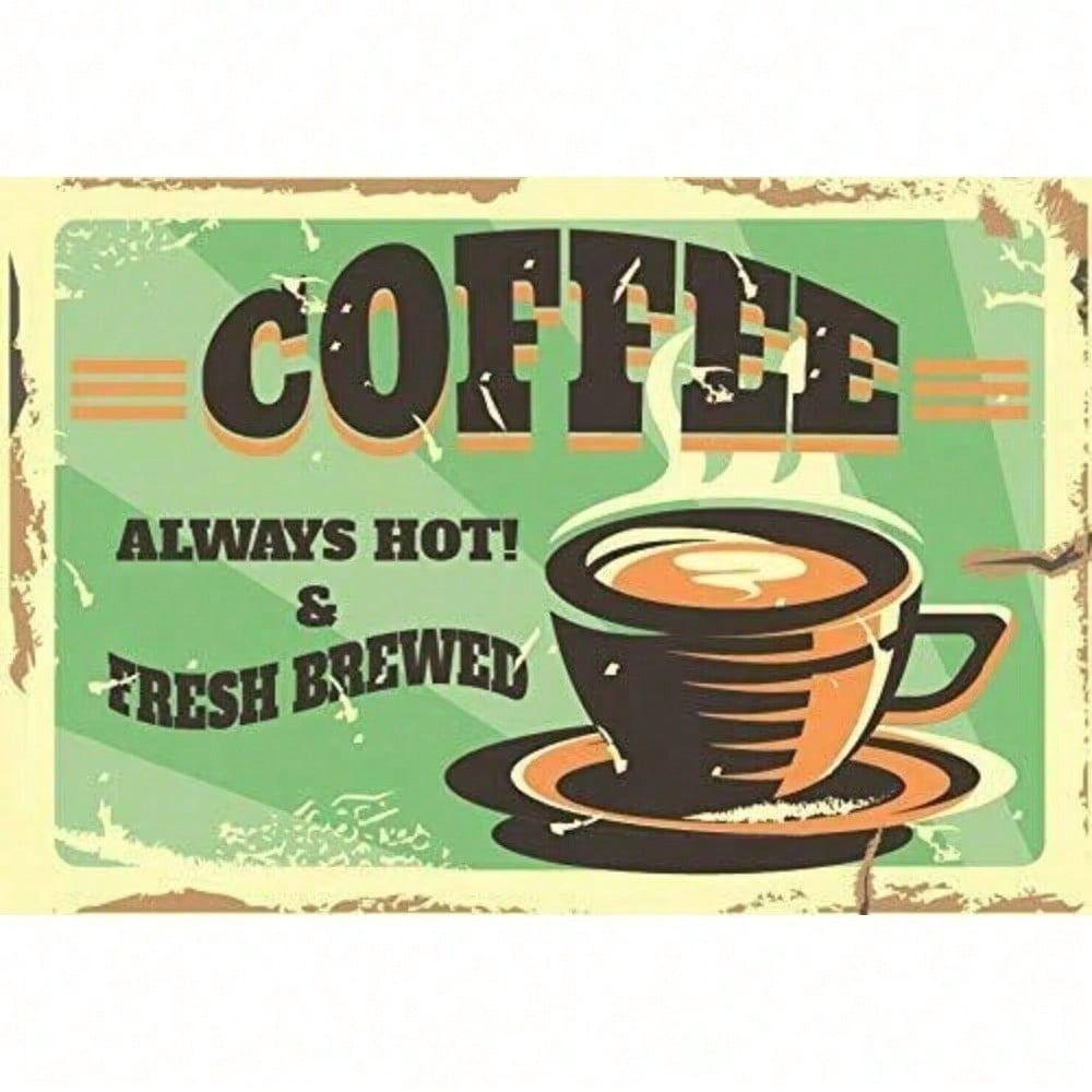 Retro Metal Tin Sign Fresh Brewed Coffee Wall Decor for Kitchen Bar Pub
Retro Metal Tin Sign Fresh Brewed Coffee Wall Decor for Kitchen Bar Pub