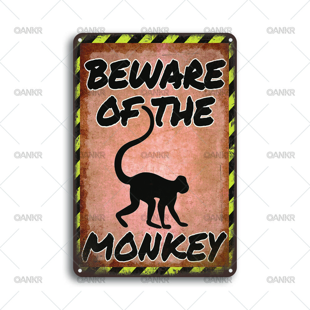 Vintage Warning Art Metal Tin Sign Beware Of The Monkey Metal Signs for Man Cave Garage Farm Bar Garden Home Wall Decor Plaque 20x30cm(7.8x11.8inch)
Vintage Warning Art Metal Tin Sign Beware Of The Monkey Metal Signs for Man Cave Garage Farm Bar Garden Home Wall Decor Plaque 20x30cm(7.8x11.8inch)