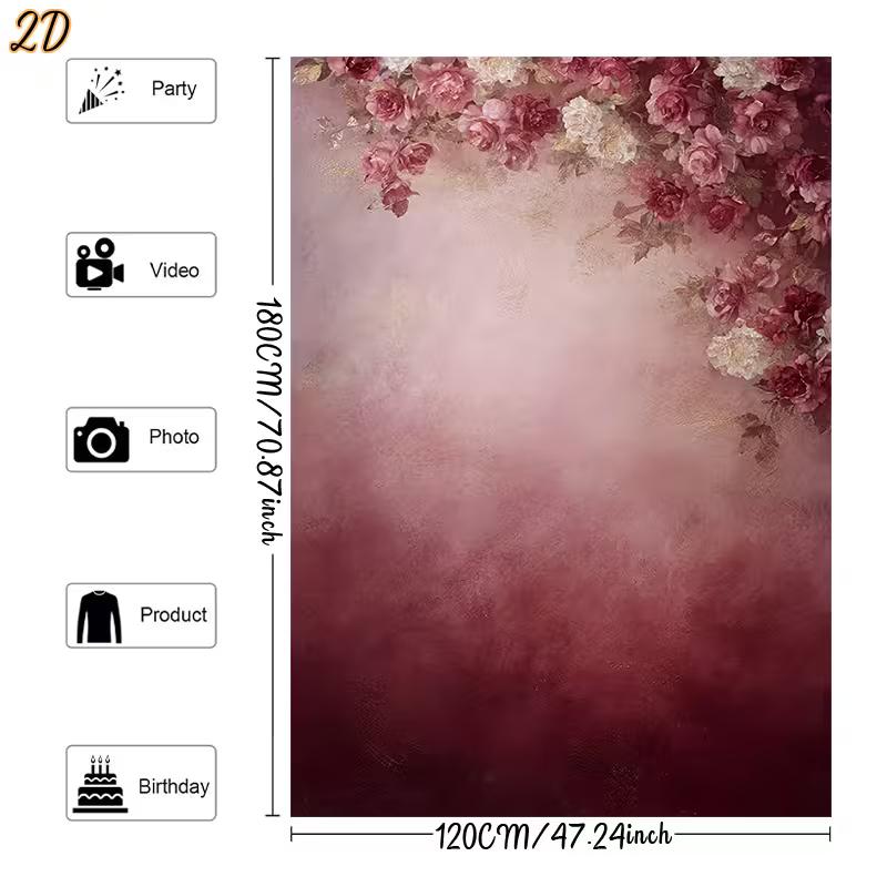 2D Top Floral Arrangement Pink Rose Backdrop with Gradient Background 47.2x31.5inch/120*80cm
2D Top Floral Arrangement Pink Rose Backdrop with Gradient Background 47.2x31.5inch/120*80cm
