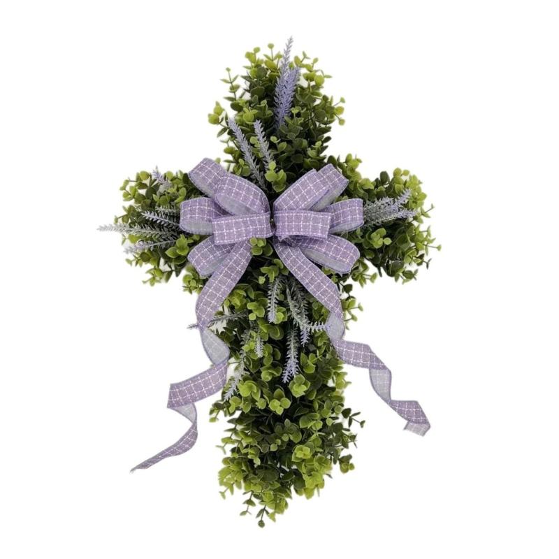 Crossed Shape Easter Wreath with Big Bowknot Plastic Artifical Wreath Hanging Decoration for Door Holiday Decoration 1
Crossed Shape Easter Wreath with Big Bowknot Plastic Artifical Wreath Hanging Decoration for Door Holiday Decoration 1