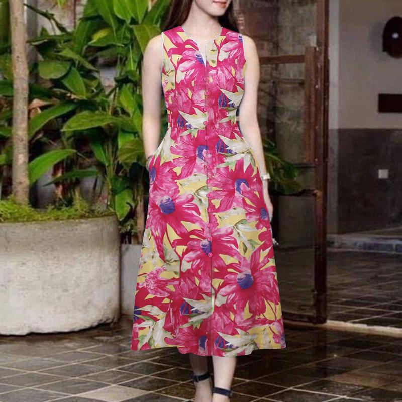 ZANZEA Women Casual V-Neck Summer Sleeveless Print Dress 3XL темно-розовый
ZANZEA Women Casual V-Neck Summer Sleeveless Print Dress 3XL темно-розовый