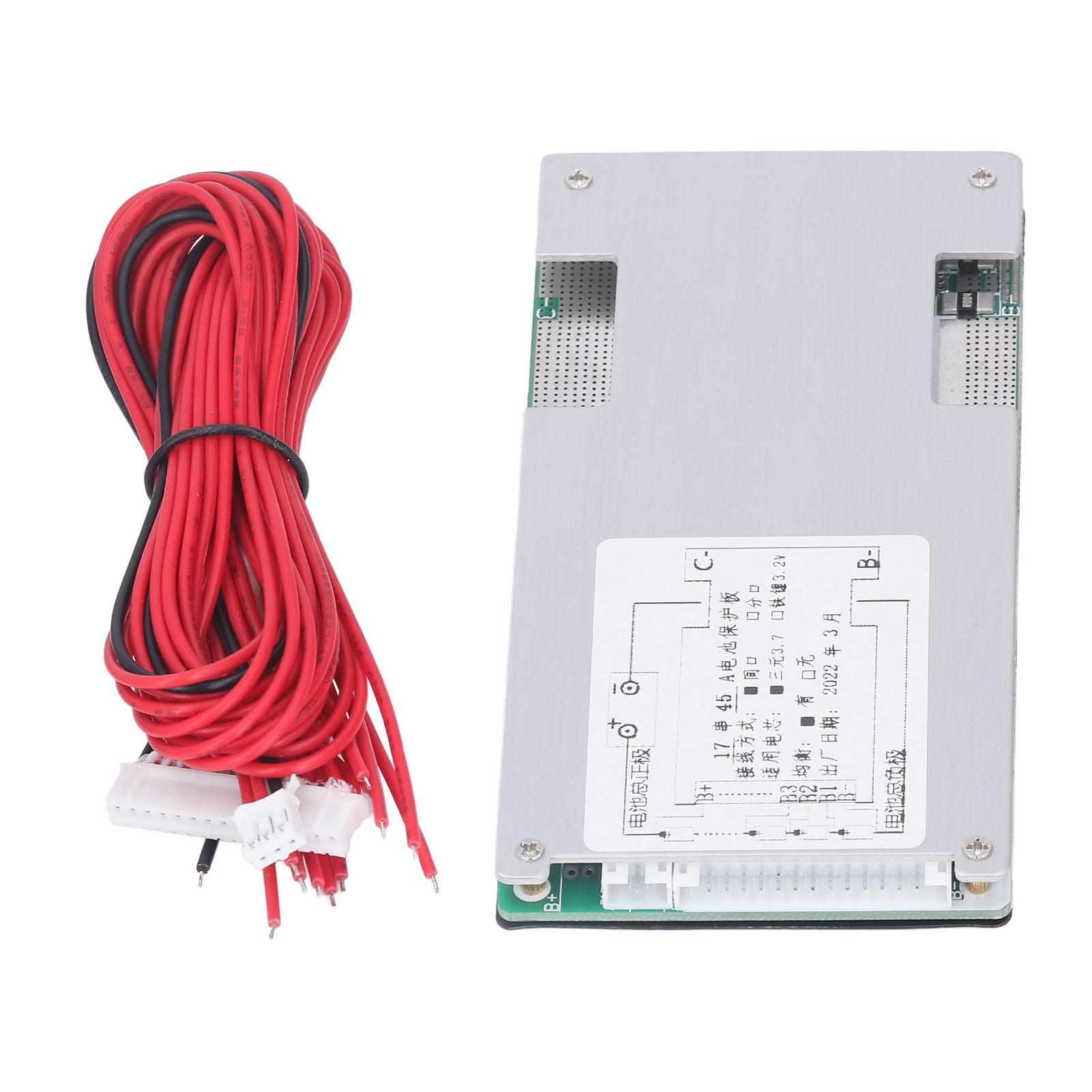 Плата захисту батареї Модуль зарядки і розрядки 17S 60V 45A для потрійних літієвих батарей
Плата захисту батареї Модуль зарядки і розрядки 17S 60V 45A для потрійних літієвих батарей