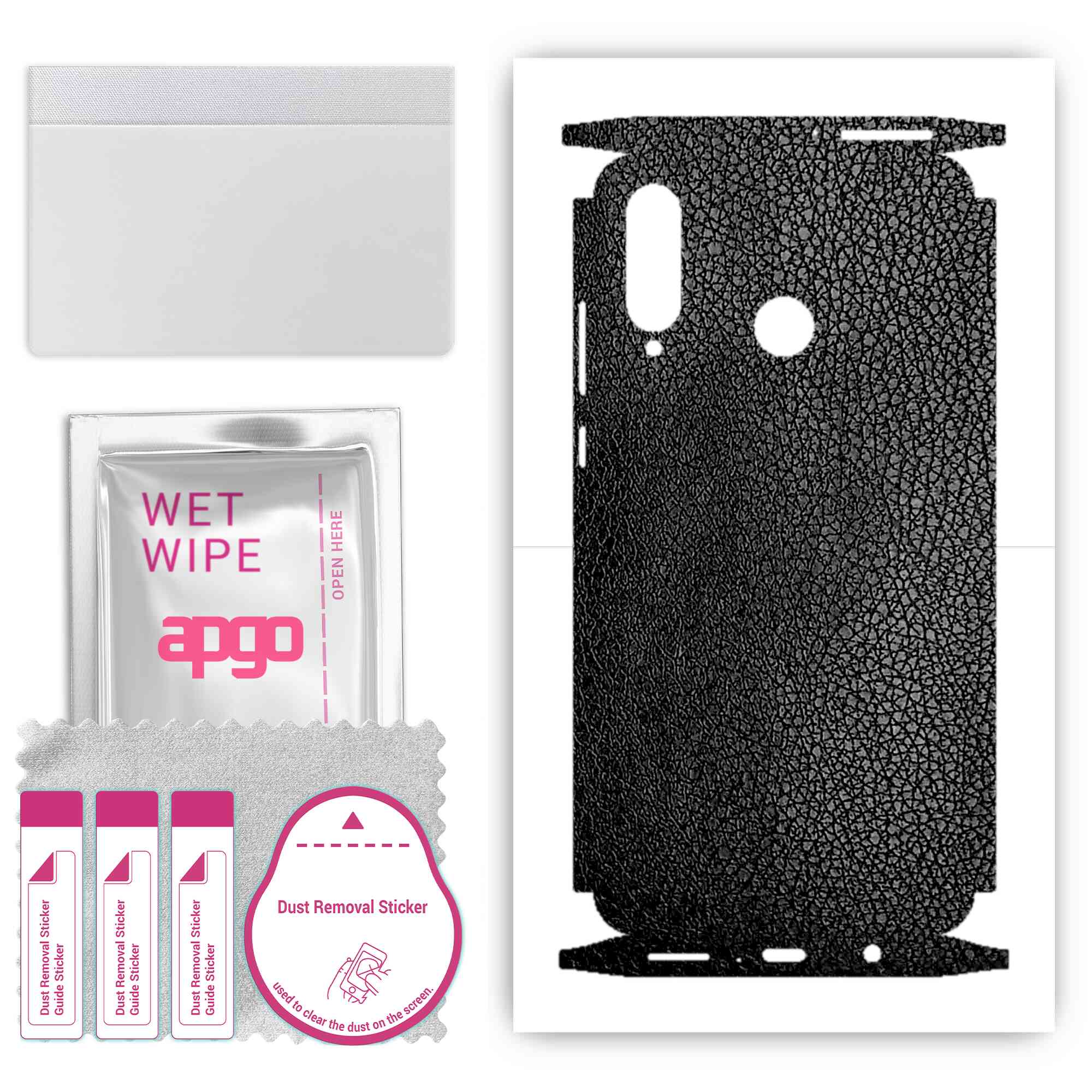 apgo Protective Skin Sticker for the back+sides compatible with Huawei nova 4e, Full Wrap Film, Foil, Vinyl - Pattern Black Leather
apgo Protective Skin Sticker for the back+sides compatible with Huawei nova 4e, Full Wrap Film, Foil, Vinyl - Pattern Black Leather