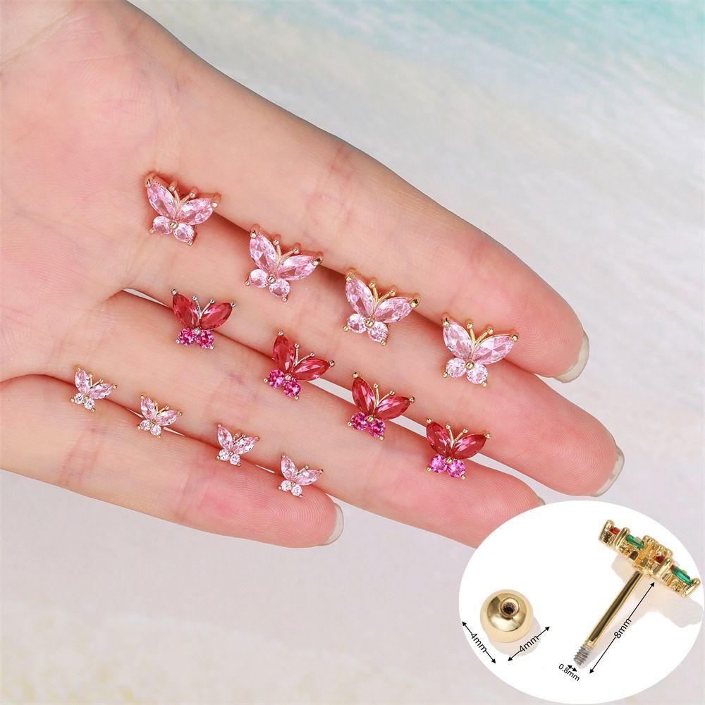 Shiny Mini Screw Thread Women Earring Pink Ear Stud Korean Style Earring Butterfly Ear Bone Stud E
Shiny Mini Screw Thread Women Earring Pink Ear Stud Korean Style Earring Butterfly Ear Bone Stud E