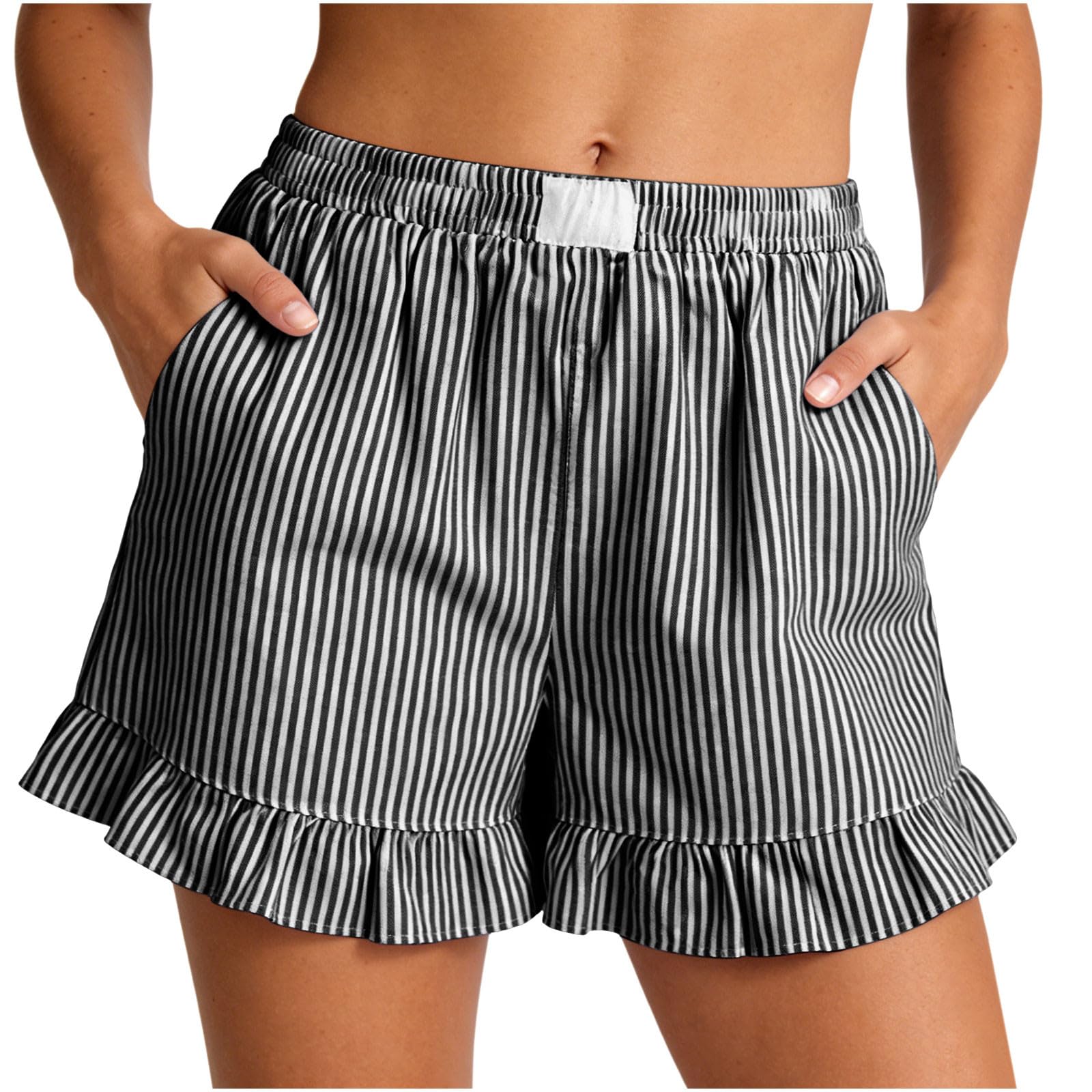 Shorts For Women Striped Casual Summer Loose Pocket Shorts L чёрный
Shorts For Women Striped Casual Summer Loose Pocket Shorts L чёрный