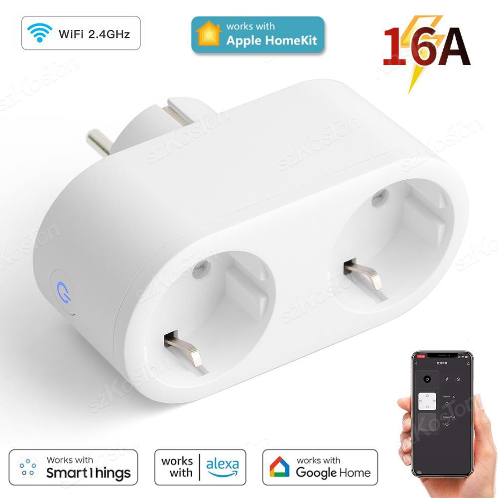 16A Wi-Fi Smart Plug для HomeKit SmartThings EU Розумна розетка Таймер Голосове керування Розетка кухонної побутової техніки для Alexa Google білий
16A Wi-Fi Smart Plug для HomeKit SmartThings EU Розумна розетка Таймер Голосове керування Розетка кухонної побутової техніки для Alexa Google білий