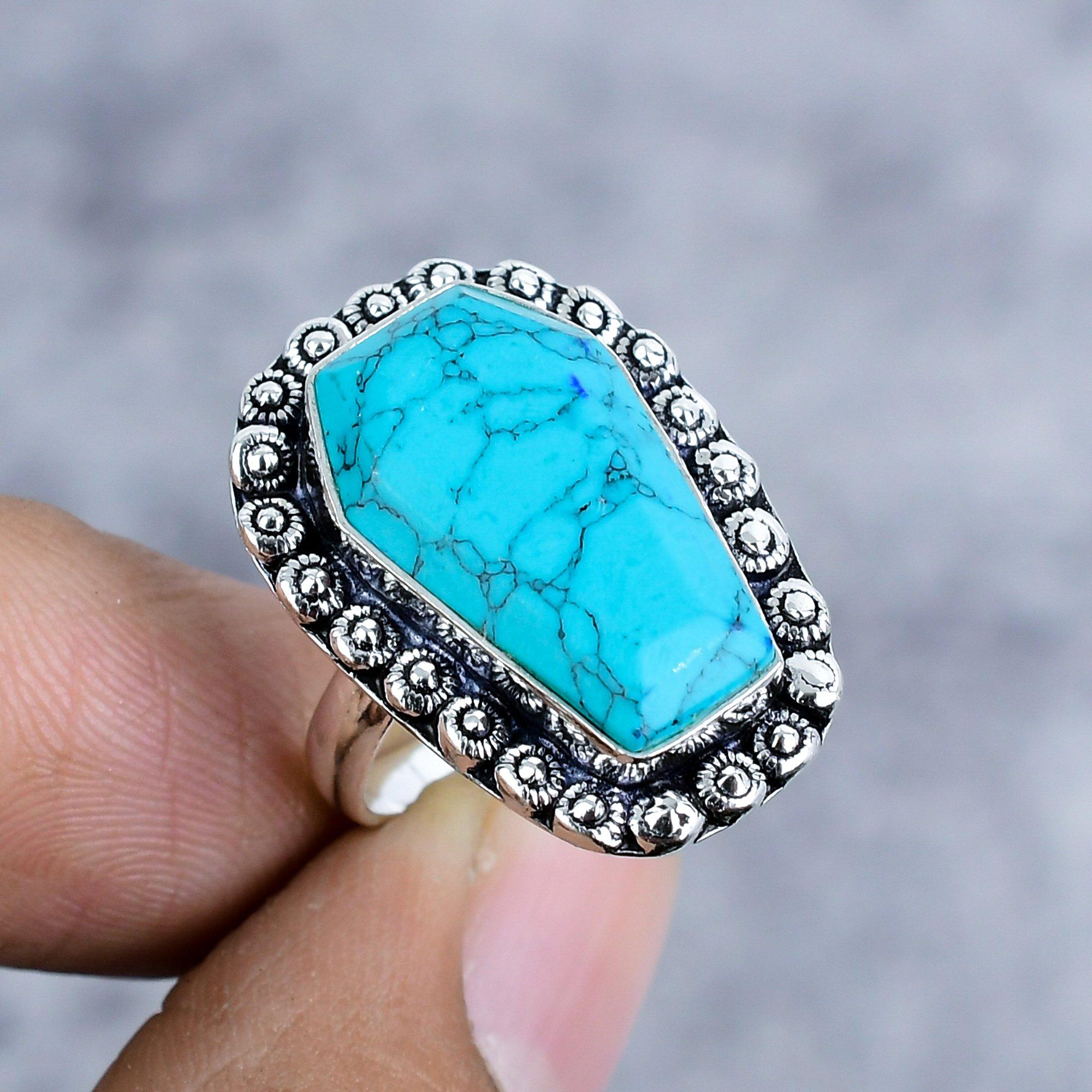 Santa Rosa Turquoise Gemstone 925 Sterling Silver Jewelry Ring Size 7 M-2574
Santa Rosa Turquoise Gemstone 925 Sterling Silver Jewelry Ring Size 7 M-2574