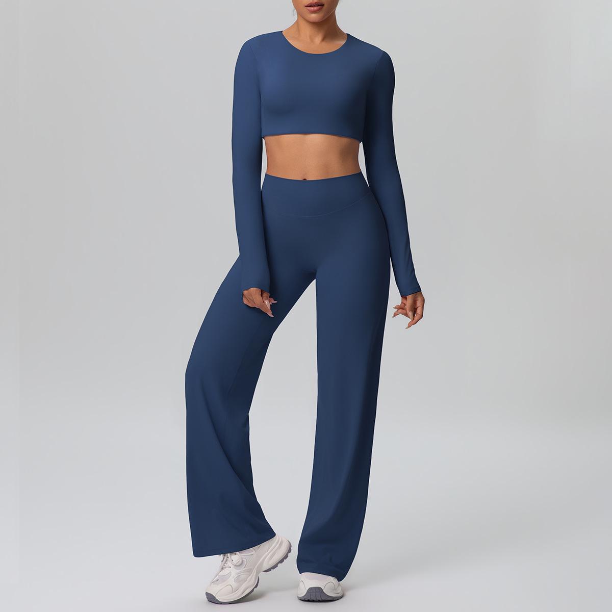 European Sportswear Yoga Set: Long Sleeve Top with Chest Pads and Breathable Straight-Leg Pants for Women XL
European Sportswear Yoga Set: Long Sleeve Top with Chest Pads and Breathable Straight-Leg Pants for Women XL