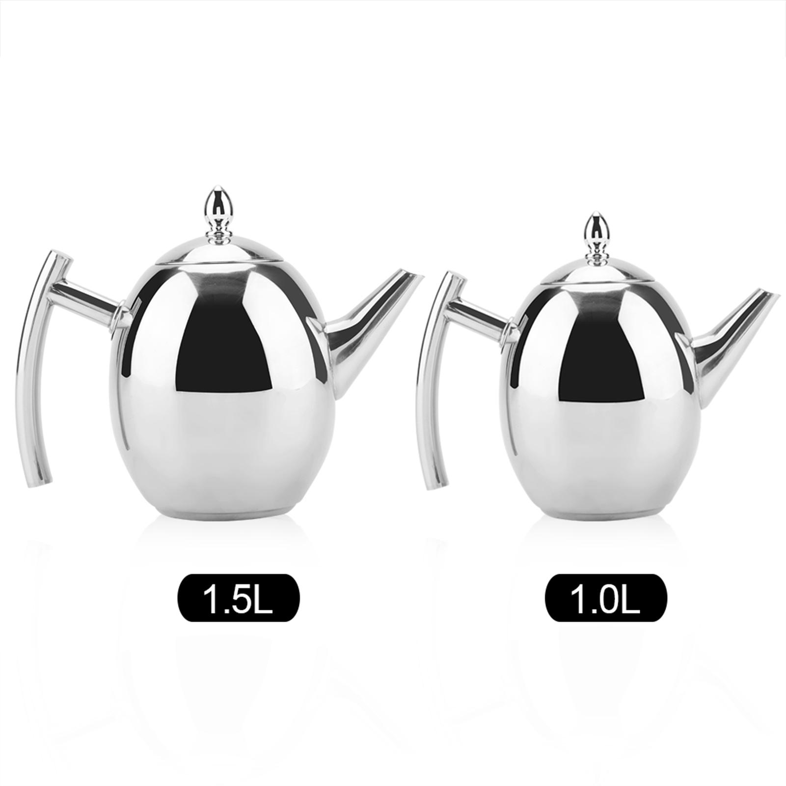 1000ml/1500ml Stainless Steel Teapot Home Cafe Tea Pot Coffee Water Kettle Drink Container With Removable Mesh Filter Teaware
1000ml/1500ml Stainless Steel Teapot Home Cafe Tea Pot Coffee Water Kettle Drink Container With Removable Mesh Filter Teaware