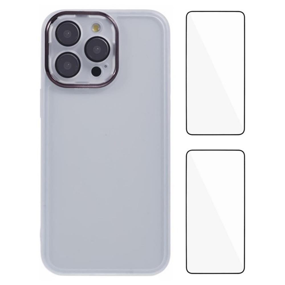 WANLONFENG DKSM2 Series For iPhone 15 Pro Case TPU Clear Phone Cover with 2Pcs Screen Film/Electroplated Lens Frame Transparent White
WANLONFENG DKSM2 Series For iPhone 15 Pro Case TPU Clear Phone Cover with 2Pcs Screen Film/Electroplated Lens Frame Transparent White