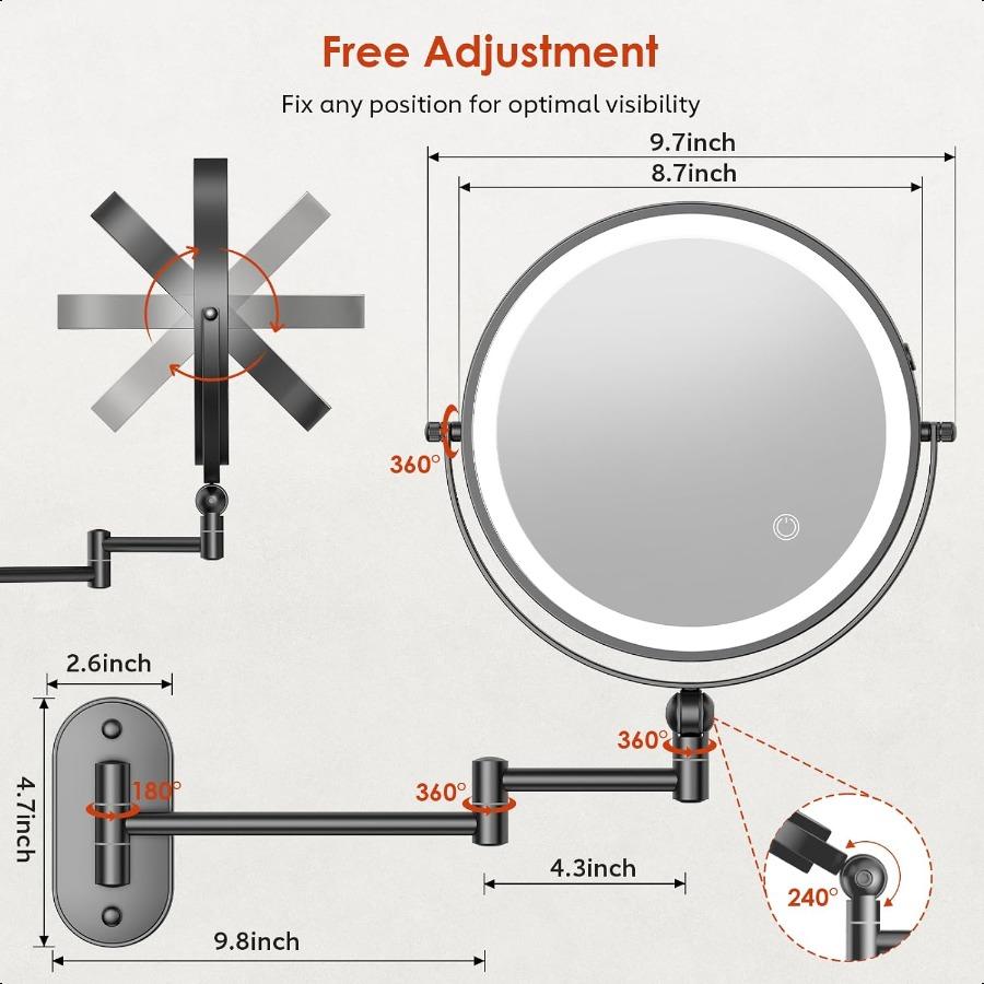 9 Настенное зеркало для макияжа с подсветкой4000 мАч Перезаряжаемое Двустороннее 1X 20X Увеличительное зеркало с подсветкой Сенсорное Диммируемое Выдвижное United States
9 Настенное зеркало для макияжа с подсветкой4000 мАч Перезаряжаемое Двустороннее 1X 20X Увеличительное зеркало с подсветкой Сенсорное Диммируемое Выдвижное United States