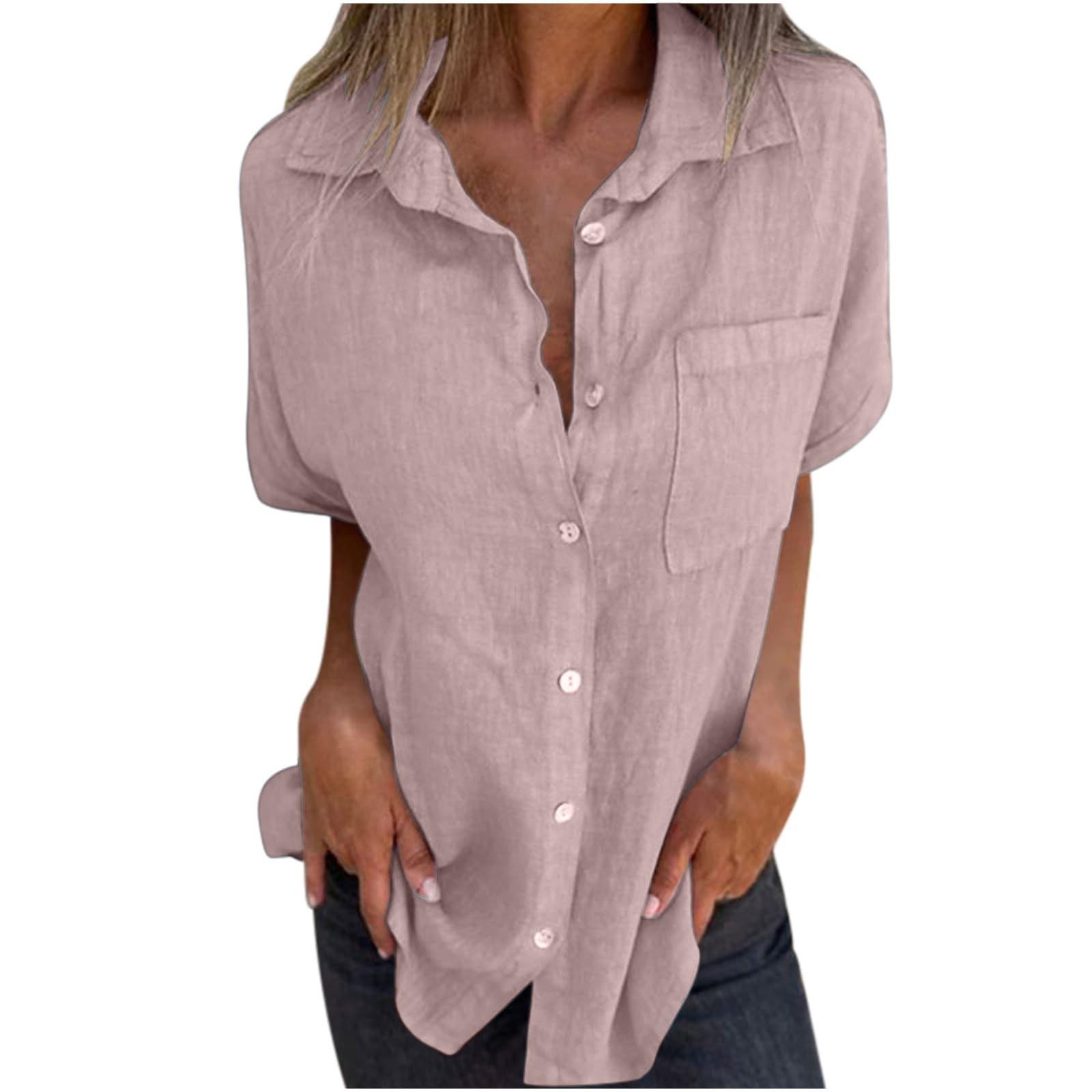 Женская модная повседневная однотонная рубашка с карманом, рукавом «летучая мышь», из хлопка и льна, на пуговицах L розовый
Женская модная повседневная однотонная рубашка с карманом, рукавом «летучая мышь», из хлопка и льна, на пуговицах L розовый