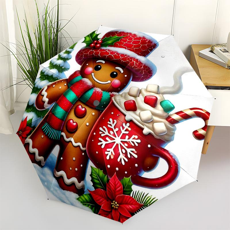 Gingerbread Man Themed Travel Umbrella-8 Ribs Automatic Opening and Closing, Portable Folding Design, Compact and Stylish Umbrella Suitable
Gingerbread Man Themed Travel Umbrella-8 Ribs Automatic Opening and Closing, Portable Folding Design, Compact and Stylish Umbrella Suitable