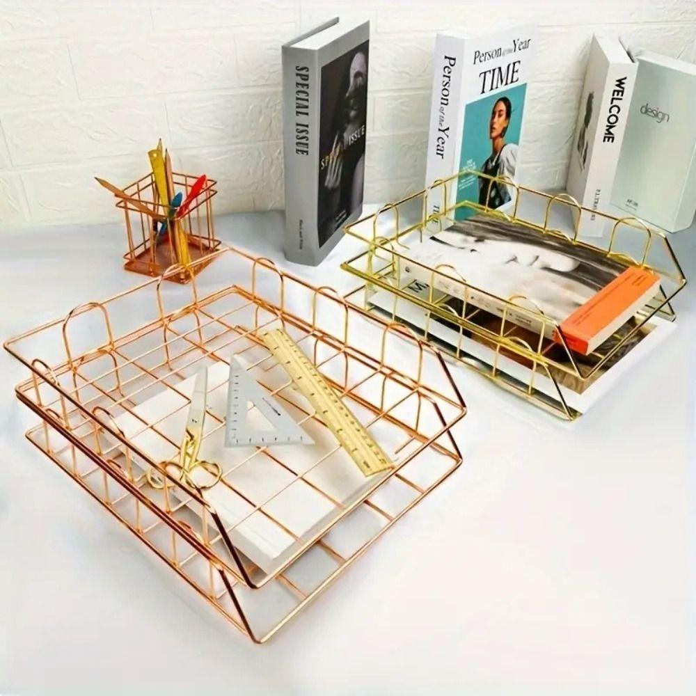 Pen Holder A4 File Storage Basket Paper File Document Organizer School Office Supplies розового золота
Pen Holder A4 File Storage Basket Paper File Document Organizer School Office Supplies розового золота