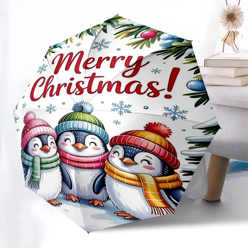 1pc Merry Christmas! Festive Penguin Design Automatic Opening/Closing Umbrella with Portable Tri-Fold Design, 8-Bone Iron Frame, Outdoor for Fans, Tra
1pc Merry Christmas! Festive Penguin Design Automatic Opening/Closing Umbrella with Portable Tri-Fold Design, 8-Bone Iron Frame, Outdoor for Fans, Tra