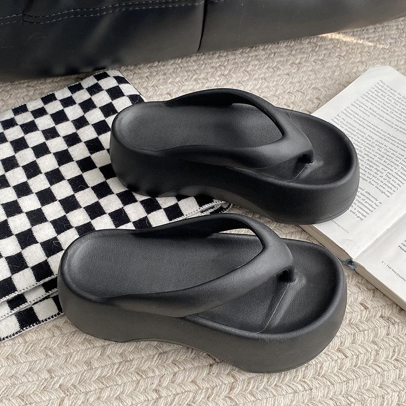 Женские летние шлепанцы из ЭВА толщиной 7 см, увеличивающие рост, нескользящие шлепанцы с перемычкой для пальцев с отбеливающим эффектом. 35-36