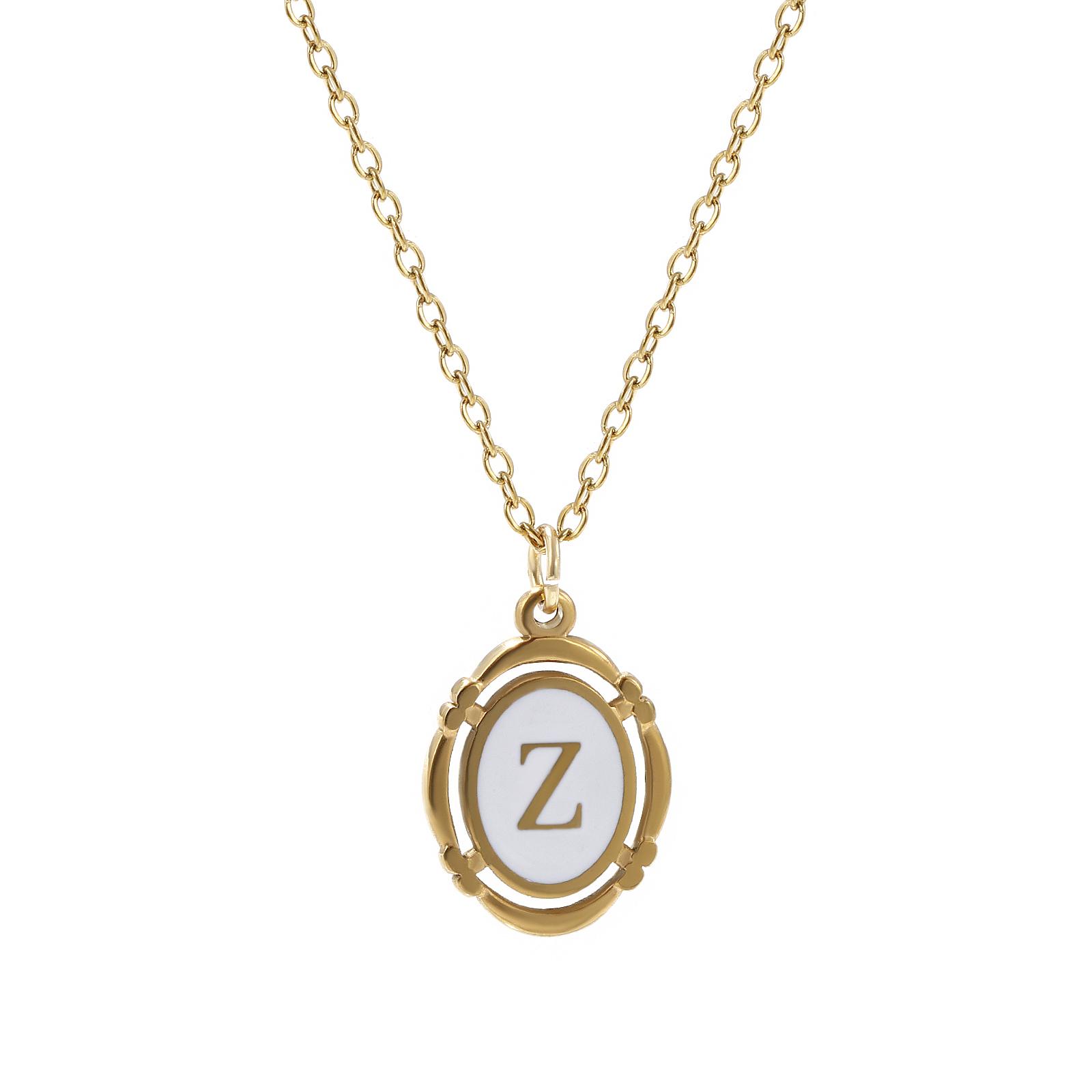 304 Stainless Steel White Capital Alphabet A-Z Letter Pendant Necklace Oval 18K Gold Plated For Women Unisex Necklace 45cm
304 Stainless Steel White Capital Alphabet A-Z Letter Pendant Necklace Oval 18K Gold Plated For Women Unisex Necklace 45cm