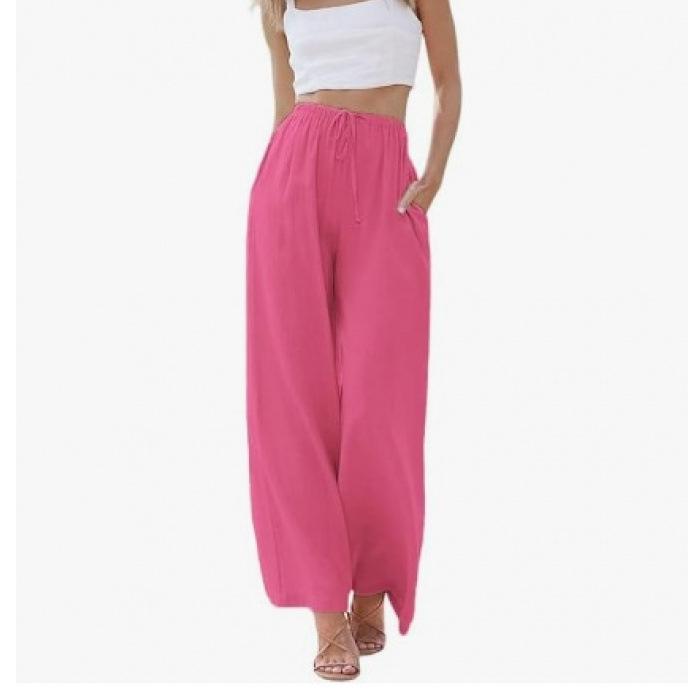 Women s Summer Linen Wide Leg Pants High Waist Elastic Drawstring Casual Loose Palazzo Trousers with Pockets 3XL Яскраво-рожевий
Women s Summer Linen Wide Leg Pants High Waist Elastic Drawstring Casual Loose Palazzo Trousers with Pockets 3XL Яскраво-рожевий